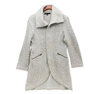 Robert Kitchen Wool Blend Coat Womens Grey Full Zip Mid Length Size XL